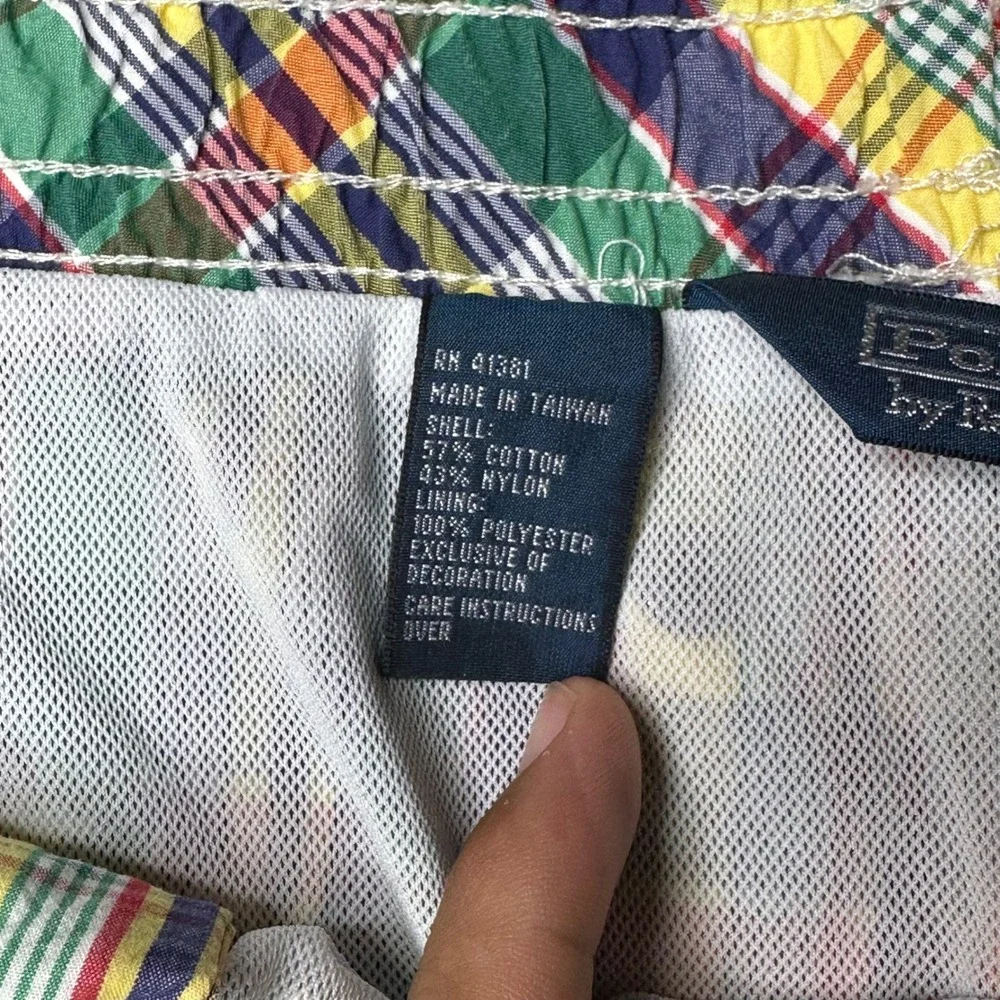 Polo Ralph Lauren Swim Trunks Mens 3XB Multi-Color Plaid Mesh Lined Drawstring